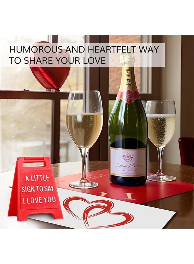 JUE-FISH Valenti Valentines Day Gifts Romantic I Love You Sign Figurines Fun Boyfriend Valentine's Day Gift Cute Birthday, Christmas, Wedding Gift for Girlfriend, Wife, Fiancee Mini Sign Decoration - Image 4