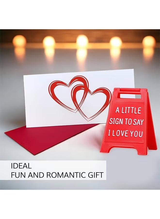 JUE-FISH Valenti Valentines Day Gifts Romantic I Love You Sign Figurines Fun Boyfriend Valentine's Day Gift Cute Birthday, Christmas, Wedding Gift for Girlfriend, Wife, Fiancee Mini Sign Decoration - Image 2