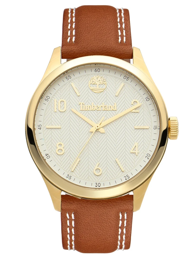 تمبرلاند Odiorne Women's Watch Analog White Dial Brown Leather Strap