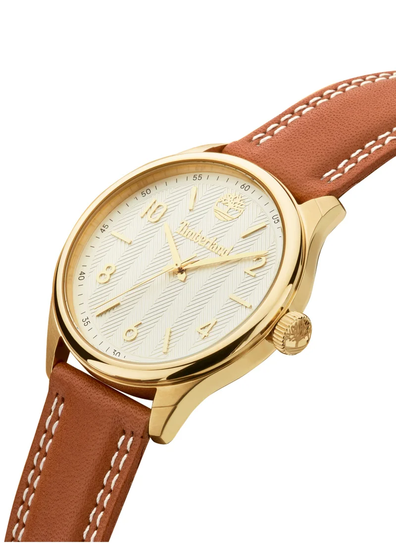 تمبرلاند Odiorne Women's Watch Analog White Dial Brown Leather Strap