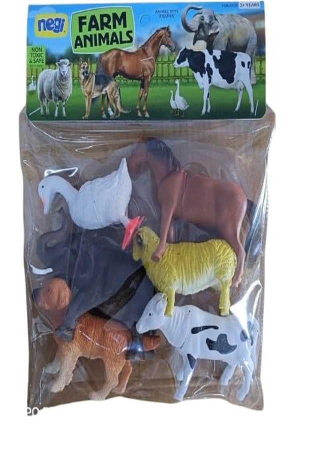 نيجي مجموعة نيجي من 6 مجسمات حيوانات مزرعة كبيرة الحجم للأطفال، تتضمن حيوانات متنوعة: فيل، كلب، بقرة، حصان، خروف، بطة، وحواجز. - Image 2