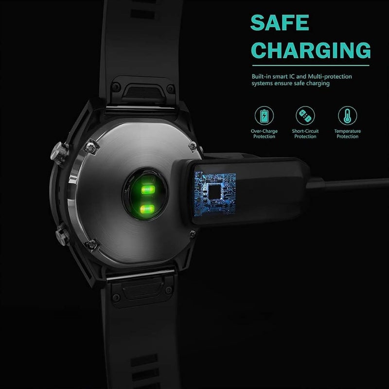 Yunseity Watch USB Charger, Charging Cable for Descent G1 Solar G1, Smartwatch with Voltage Regulator and PTC, for Travelers, 3.3ft Length, Black Color - Image 3