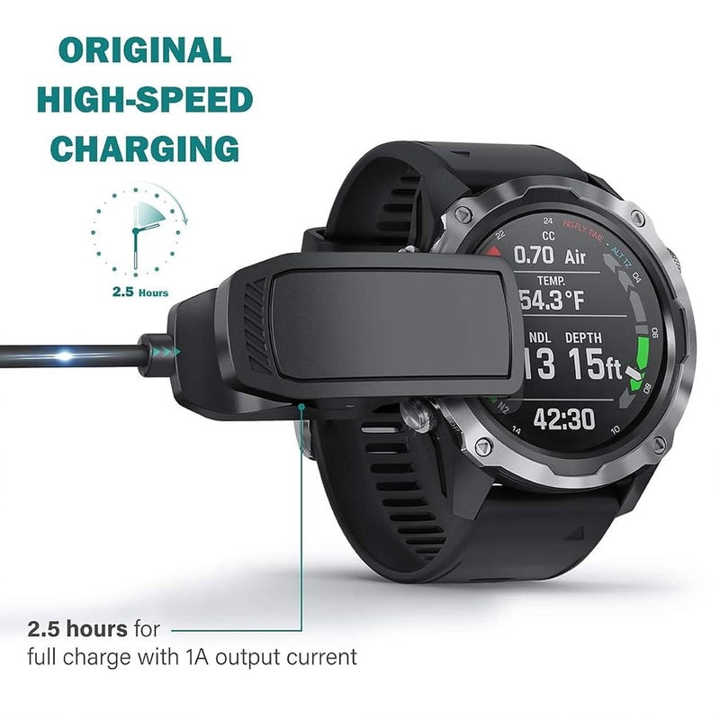 Yunseity Watch USB Charger, Charging Cable for Descent G1 Solar G1, Smartwatch with Voltage Regulator and PTC, for Travelers, 3.3ft Length, Black Color - Image 4