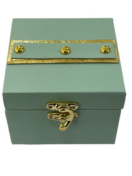 Sunshades Leatherite Mini Trunk Box Small Box Gift Box Watch Box ideal for Jewelry storage box Gift Packaging box (Green) - Image 1
