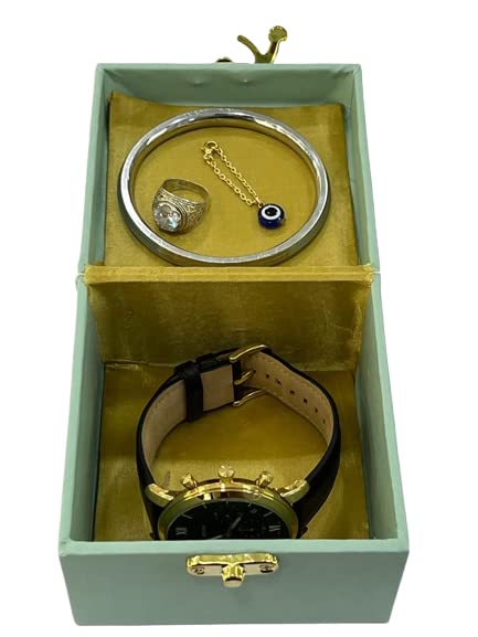Sunshades Leatherite Mini Trunk Box Small Box Gift Box Watch Box ideal for Jewelry storage box Gift Packaging box (Green) - Image 4