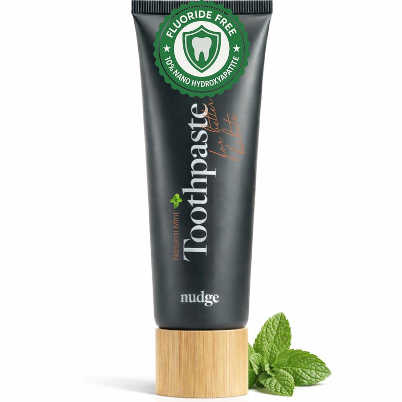 Nudge 10% Nano Hydroxyapatite Toothpaste, Enamel Friendly Advanced Clean, Vitamin E, Fluoride-Free, SLS-Free, Mint, 4.5 oz - Image 1