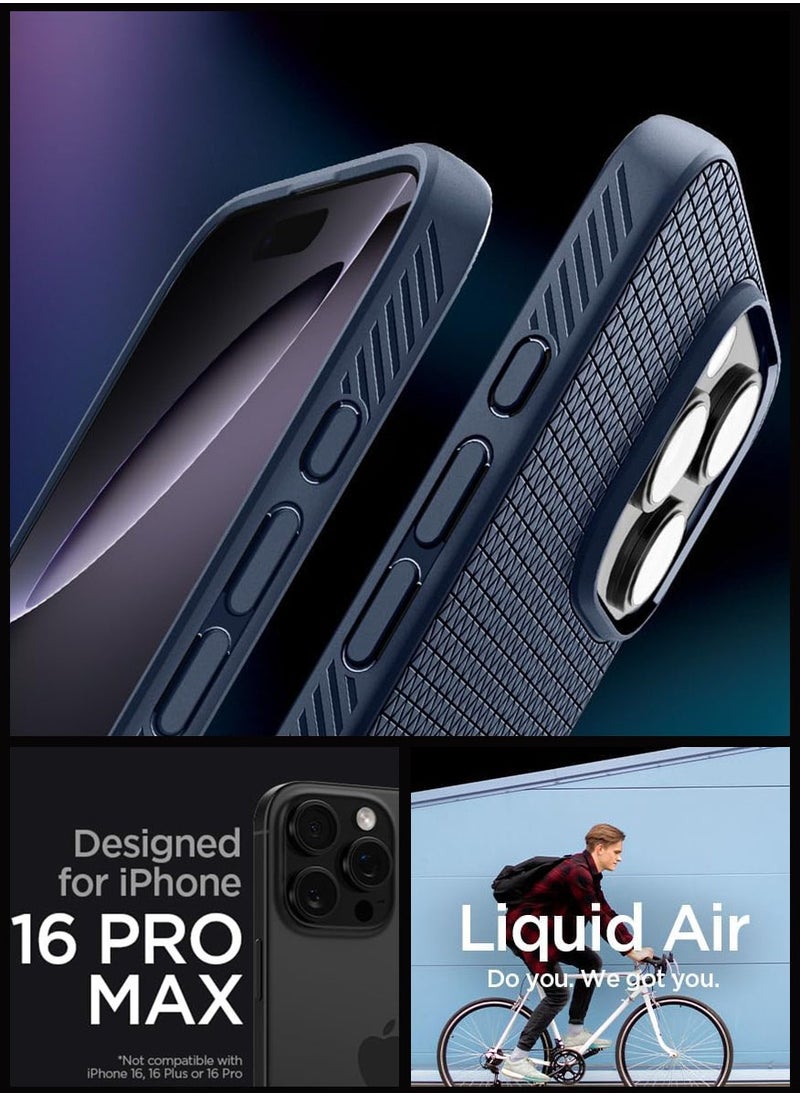 Spigen - Liquid Air for iPhone 16 Pro Max Case Cover (2024) - Navy Blue - Image 1