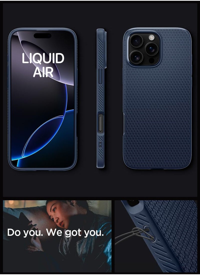 Spigen - Liquid Air for iPhone 16 Pro Max Case Cover (2024) - Navy Blue - Image 1