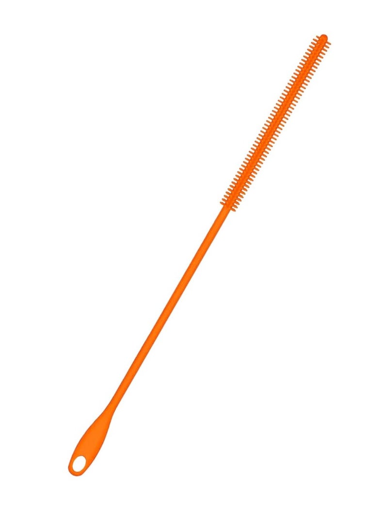 Silicone Straw Cleaning Brush – 9.45 Inch Long, 8mm Gray Reusable Straw Cleaner with Hanging Hole – Bendable Slim Pipe Brush for Glass, Metal & Reusable Straws  - Image 1
