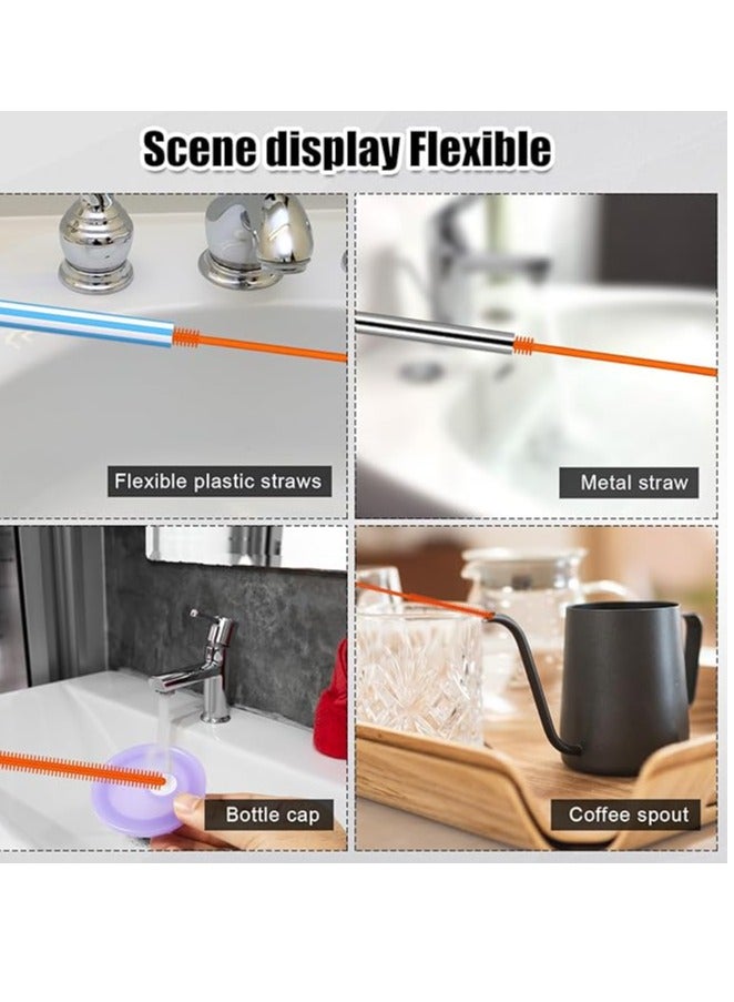 Silicone Straw Cleaning Brush – 9.45 Inch Long, 8mm Gray Reusable Straw Cleaner with Hanging Hole – Bendable Slim Pipe Brush for Glass, Metal & Reusable Straws  - Image 2