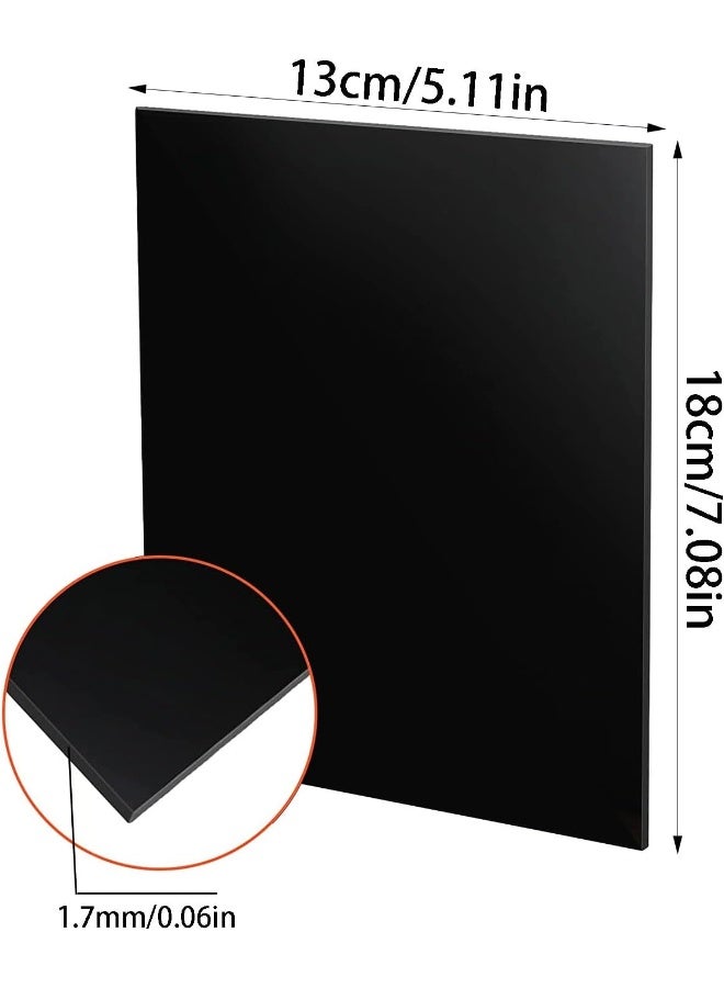TPGP 5pcs Black Acrylic Sheet 1.7mm Thick Plastic Sheets Boards Acrylic Plastic Panel Sheets for Picture Frame DIY Projects Painting Display, 18 x 13cm - Image 2