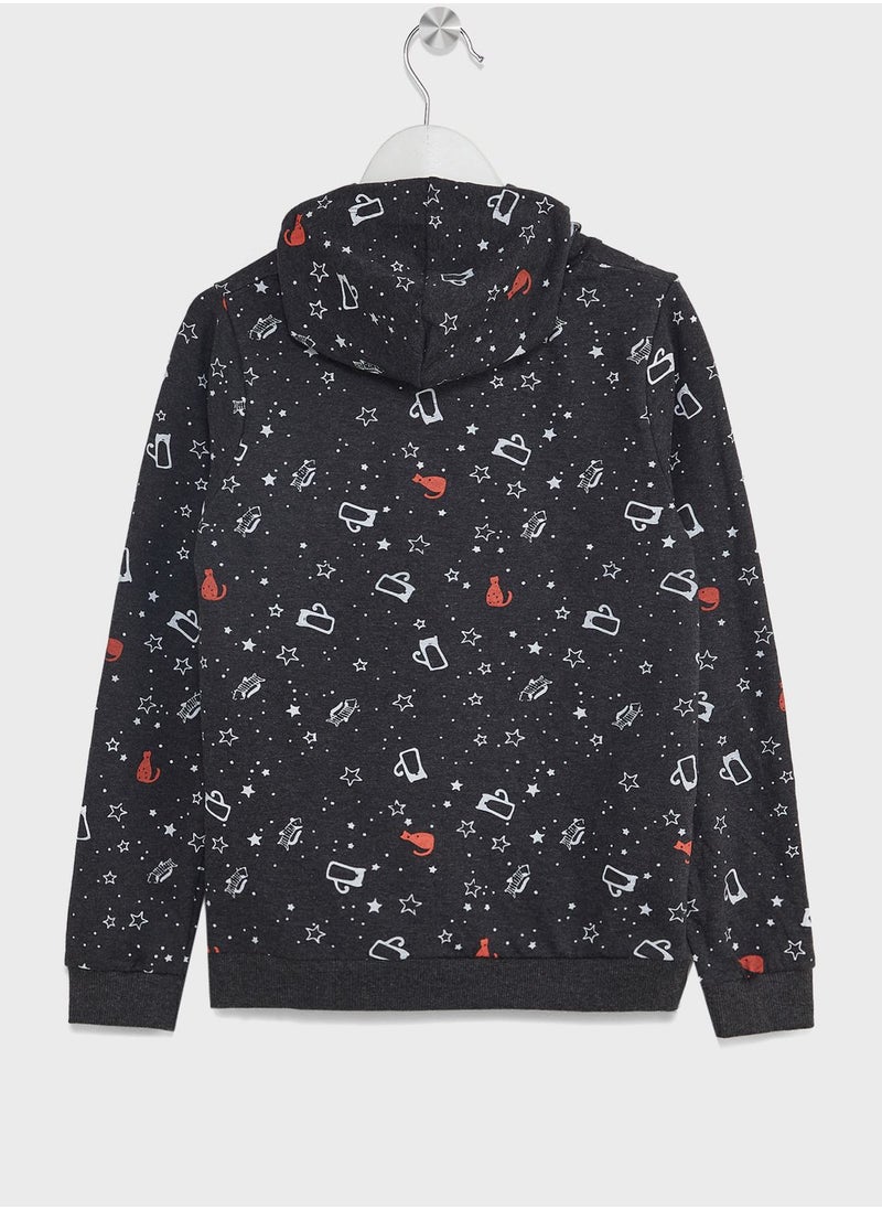 Pinata - Girls All Over Printed Hoodie With Pocket - Image 1