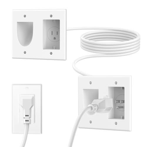 Celendor in Wall Cable Management Kit,Recessed Outlet Box for Wall Mount TV,AC Outlet Relocation Kit,6.3ft in Wall Outlet Extender for Charging Devices,Sofa,Desks,Nightstands,Home Theater - Image 1