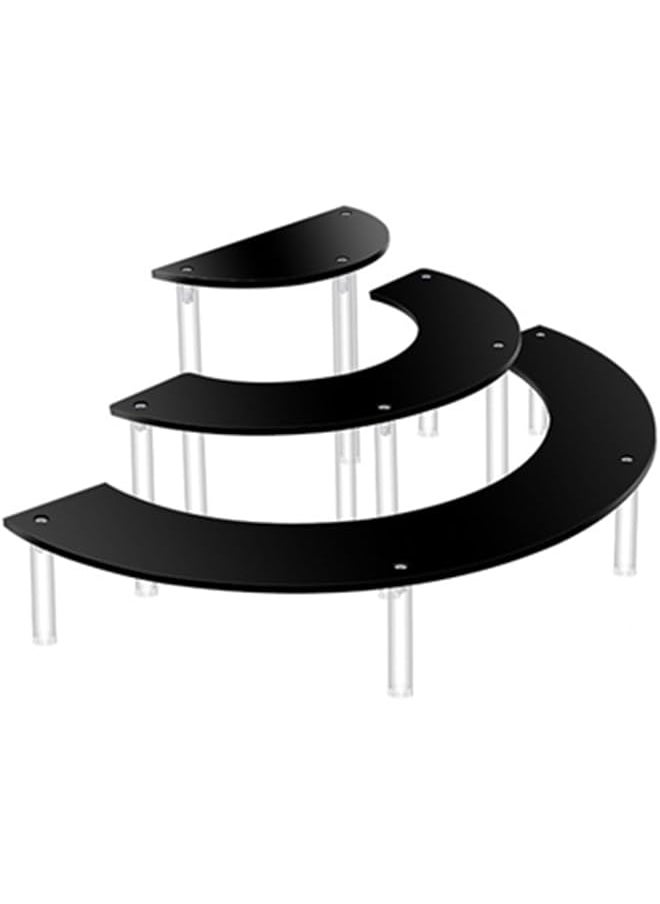 erorex 3 Tier Step Riser Acrylic Risers Display Stand Half Moon Dessert Stand For Display Or Collections For Retail Shoe Showcase Jewelery  - Image 1