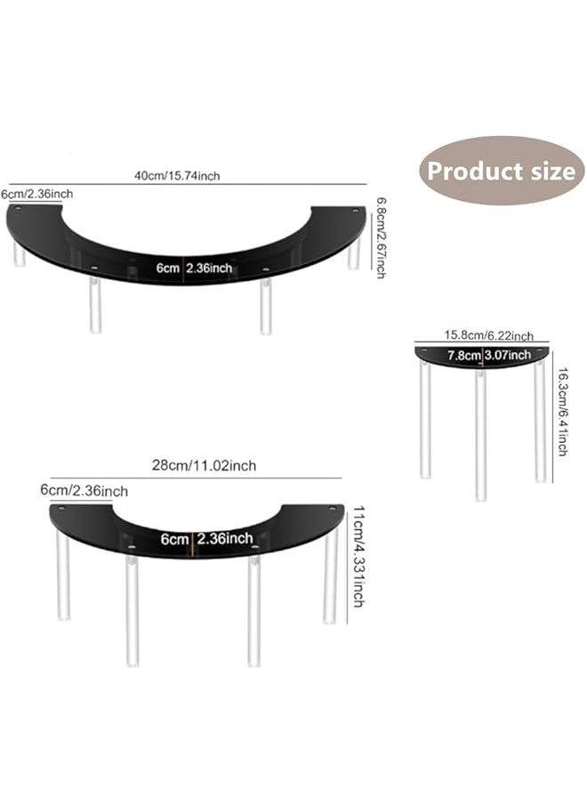 erorex 3 Tier Step Riser Acrylic Risers Display Stand Half Moon Dessert Stand For Display Or Collections For Retail Shoe Showcase Jewelery  - Image 2
