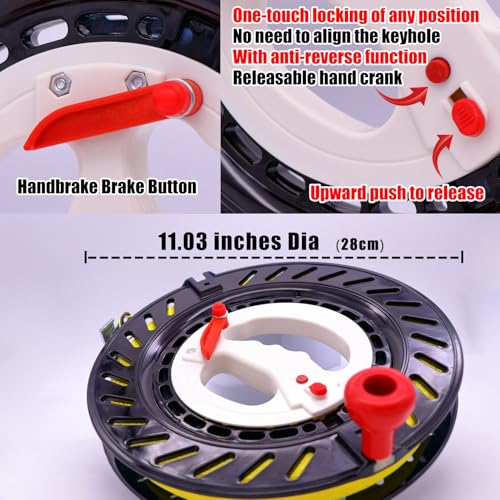 Yiranzide Kite Reel with Upgraded Braking and Anti-Reverse Function, Sizes 11.03 Inches, String in Lengths of 2600 Feet, Large-Size Grip for Adults, Any Position Can be Locked, Kite String Spool for Adults - Image 2