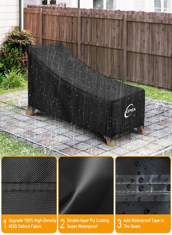 Kipiea Waterproof Patio Lounge Chair Covers for Outdoor Furniture, Heavy Duty Outdoor Chaise Lounge Cover with Anti UV and No Tears, No Fading (80"D x 28"W x 30"H) - Image 3
