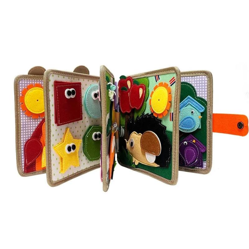 Sensory Book 20*20*6 Cm Engaging Felt Fabric Montessori Toy - Portable Travel Size Early Learning Toy for Toddlers Ages 1-6 Preschoolers - Image 3