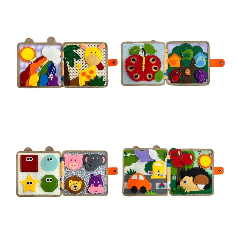 Sensory Book 20*20*6 Cm Engaging Felt Fabric Montessori Toy - Portable Travel Size Early Learning Toy for Toddlers Ages 1-6 Preschoolers - Image 4