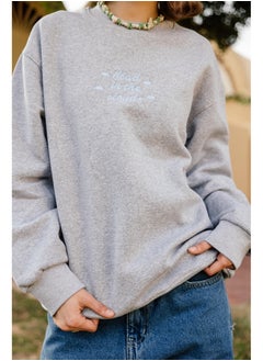 Grey Graphic Sweatshirt  "Head in the Clouds" Embroidery - pzsku/Z40F2733FE24F72F0790BZ/45/_/1739714909/aa77c1e0-42ca-4656-9fbc-6fbbe4c045eb