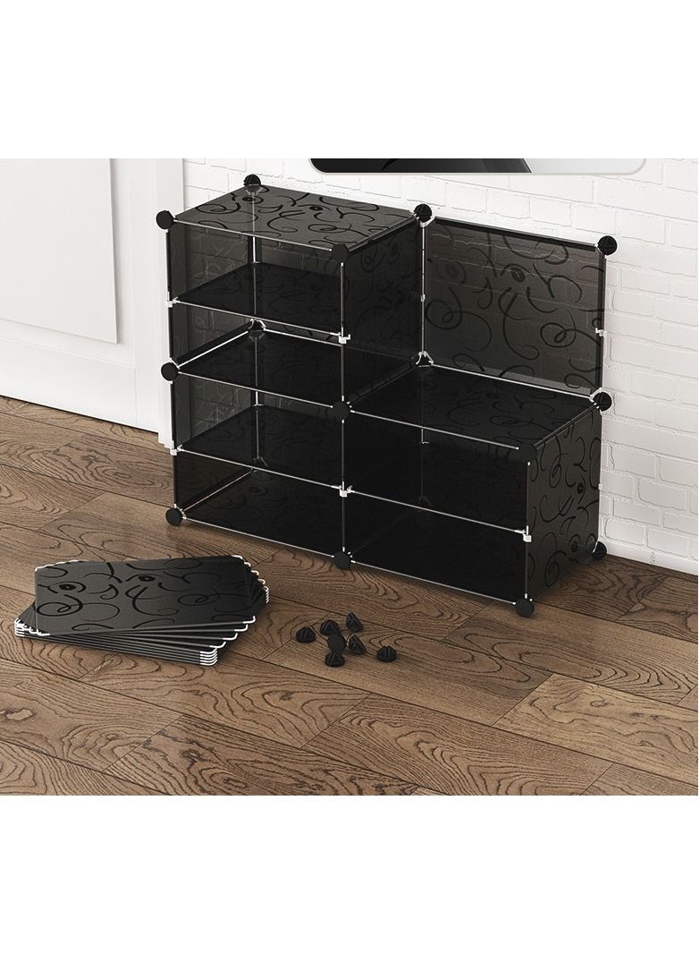 8 وحدات تنظيم تخزين الأحذية على شكل مكعب، رف تنظيم الأحذية القابل للتكديس، صناديق تنظيم الأحذية المغلقة مع أبواب، خزانة تخزين الأحذية الموفرة للمساحة للكعب، الأحذية الطويلة، والصنادل - Image 3