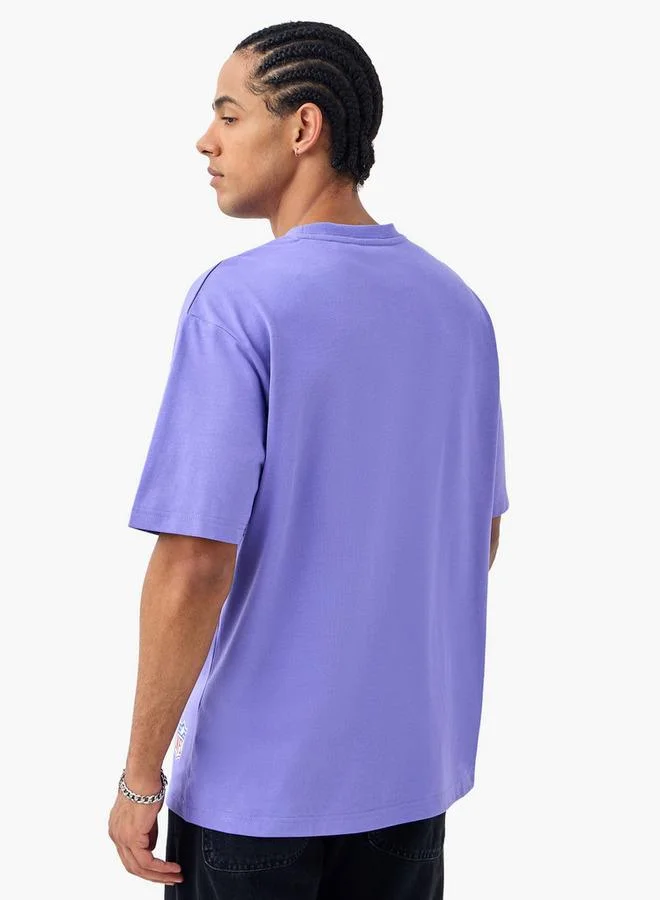 SP Characters Baltimore Ravens Print Crew Neck T-shirt with Short Sleeves