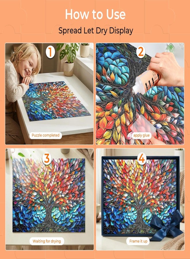ALL4JIG Large Capacity Jigsaw Puzzle Glue Clear Drying 300ml with Scraper, Puzzle Saver & Sealer for Finished Puzzles, Smooth Gloss Finish, for 1000 Piece Puzzles - Image 4