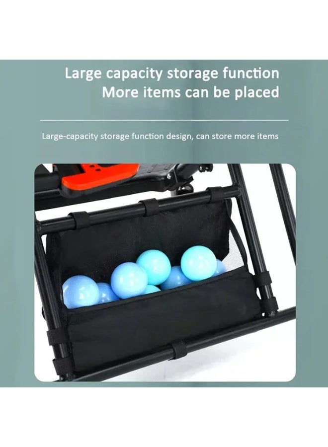 Lightweight Foldable Double Baby Stroller for Twins – Compact, Portable Twin Pram with Adjustable Canopy, Safety Harness, and Storage Basket - Image 2