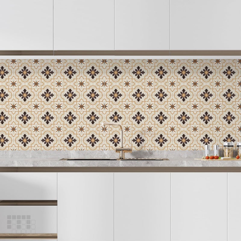 MOSAICOWALL Mosaicowall DIY Peel and Stick Self Adhesive Floor Tiles for Kitchen Living Room Matte Flooring Tile FST00312 Pcs 6 X 6 Inches  - Image 5