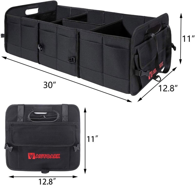 AUTOARK Multipurpose Car Trunk Organizer with Straps,Non-Slip Waterproof Bottom,Durable Collapsible Adjustable Compartments Cargo Storage,Upgraded Handle,AK-072 - Image 2