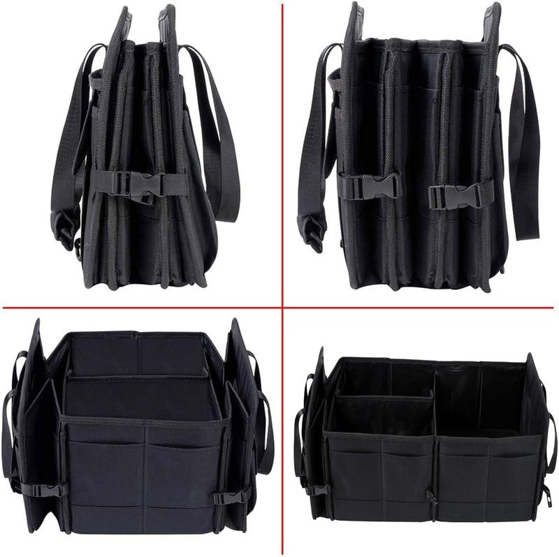 AUTOARK Multipurpose Car Trunk Organizer with Straps,Non-Slip Waterproof Bottom,Durable Collapsible Adjustable Compartments Cargo Storage,Upgraded Handle,AK-072 - Image 3