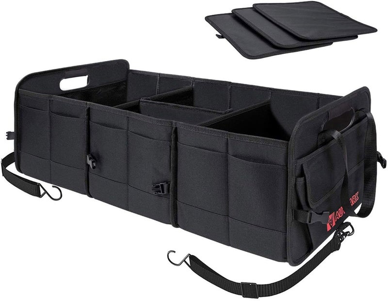 AUTOARK Multipurpose Car Trunk Organizer with Straps,Non-Slip Waterproof Bottom,Durable Collapsible Adjustable Compartments Cargo Storage,Upgraded Handle,AK-072 - Image 1