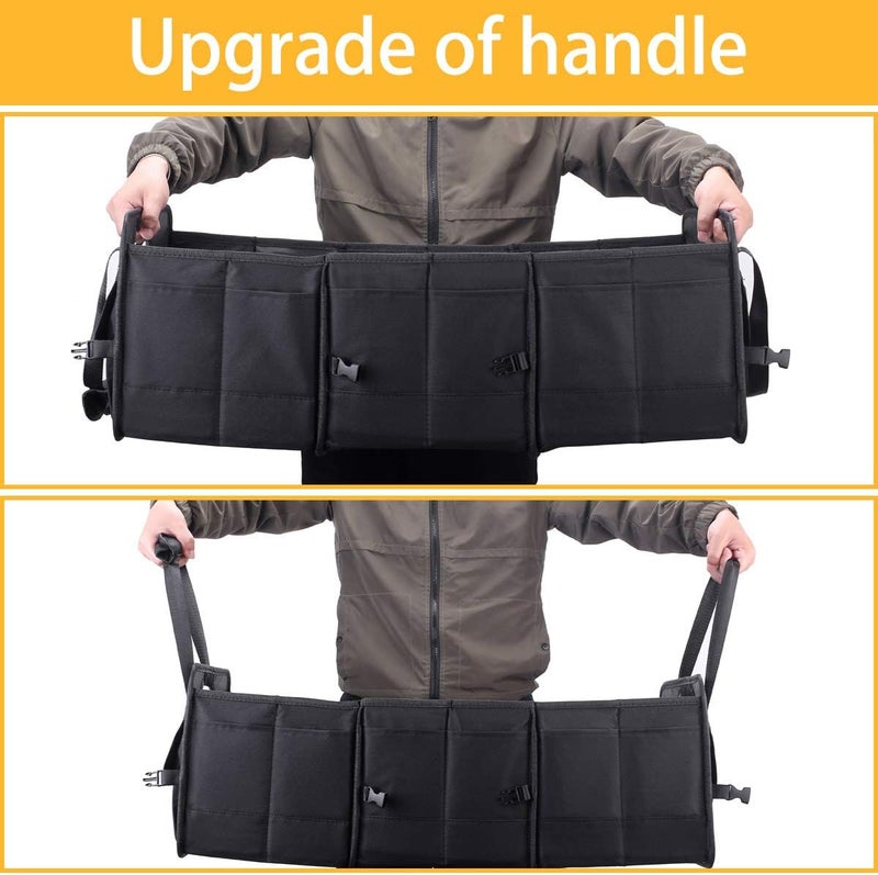 AUTOARK Multipurpose Car Trunk Organizer with Straps,Non-Slip Waterproof Bottom,Durable Collapsible Adjustable Compartments Cargo Storage,Upgraded Handle,AK-072 - Image 4