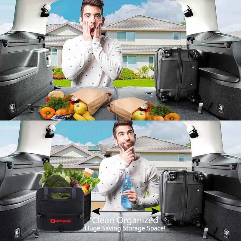 AUTOARK Multipurpose Car Trunk Organizer with Straps,Non-Slip Waterproof Bottom,Durable Collapsible Adjustable Compartments Cargo Storage,Upgraded Handle,AK-072 - Image 5