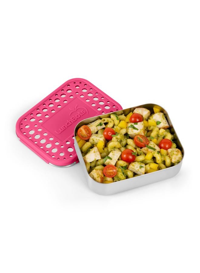 LunchBots (Pink) - Uno Stainless Steel Food Container - Open Design Perfect for Sandwiches, Wraps, Salads or a Small Meal - Eco-Friendly, Dishwasher Safe and BPA-Free - Pink Dots - Image 2