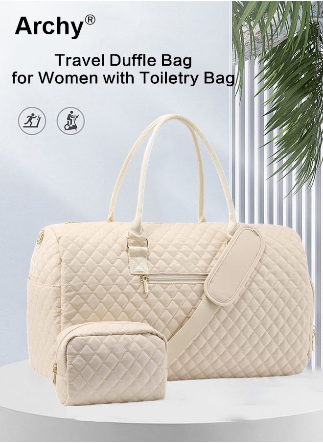 Archy Large Capacity Duffle Bag and a Small Zipper Pouch Bag Combination Set Unisex Multi-Functional Waterproof Shoulder Crossbody Bags Sets for Travel Business Trip or Gym Suitable for both Women and Men - Image 1