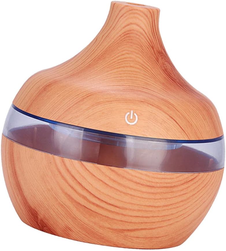 klarako Wood Grain Mini Oil Diffuser 300ml Quiet Essential Oil Aromatherapy Diffuser  Light Brown, 115x110x110mm - Image 4