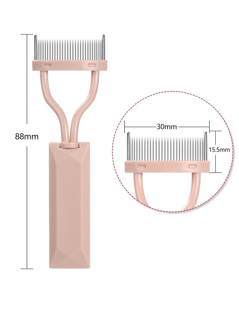 General Eyelash Comb Separator, Arc Designed Lash Definer Comb Makeup Mascara Comb Applicator With Cover, Eye Cosmetic Brush Tool (Pink)  - Image 3