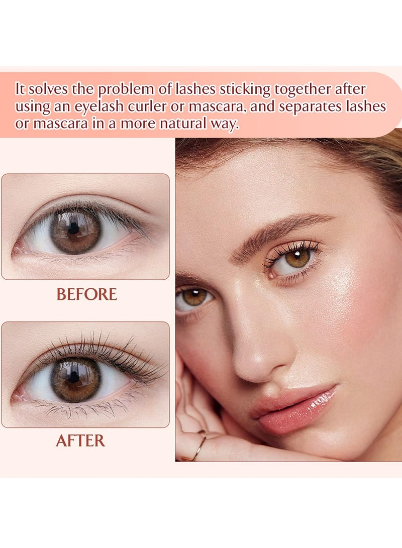 General Eyelash Comb Separator, Arc Designed Lash Definer Comb Makeup Mascara Comb Applicator With Cover, Eye Cosmetic Brush Tool (Pink)  - Image 5