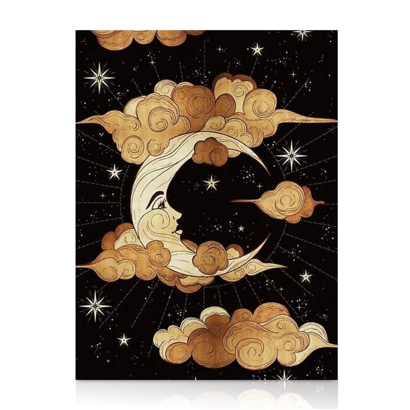 Modern Merch Moon Diamond Art for Adults Celestial Night Sky Landscape 5D Diamond Painting for Adults DIY Moon Decor Cross Stitch Gem Art, Round Drill 12x16 - Image 1