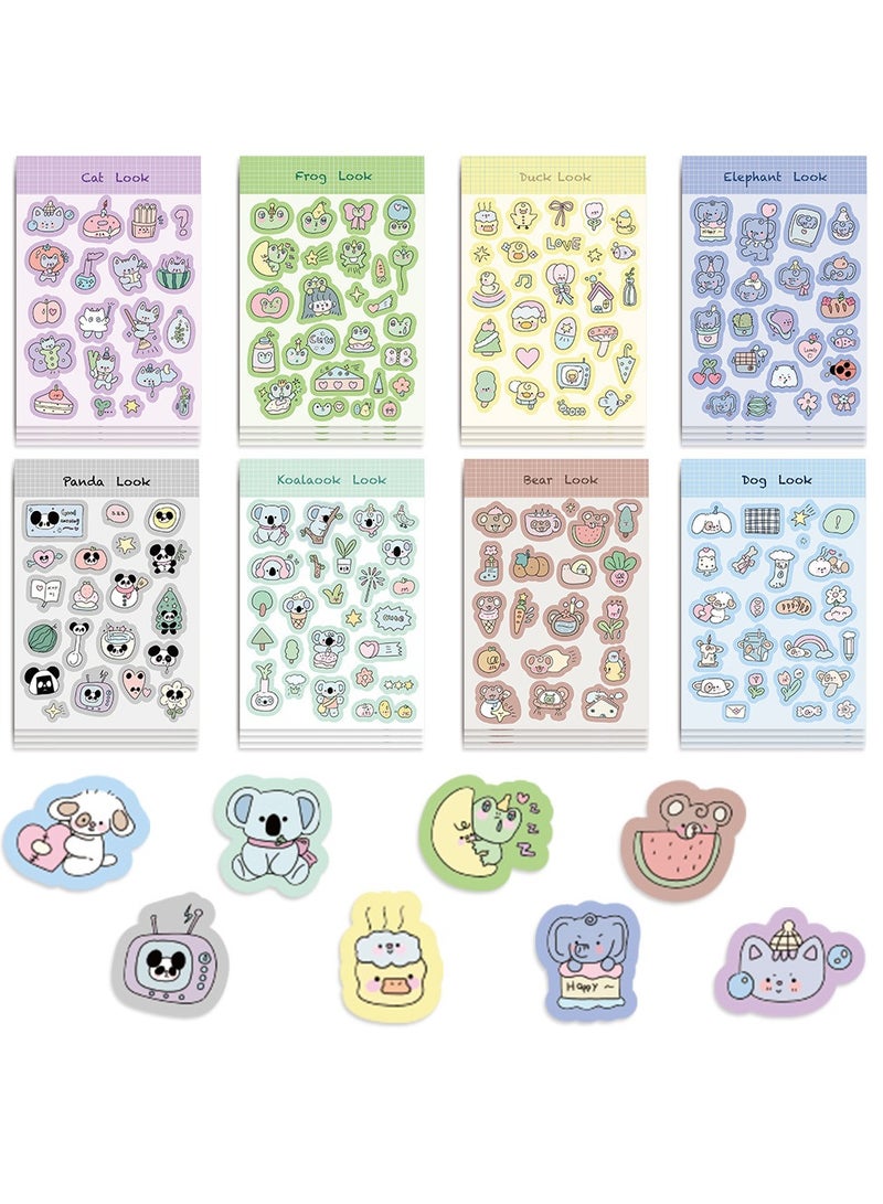 AuliceVerse 8 Style Cute Cartoon Animal Stickers Waterproof DIY Decor for Journals Phone Cases Notebooks - Image 2