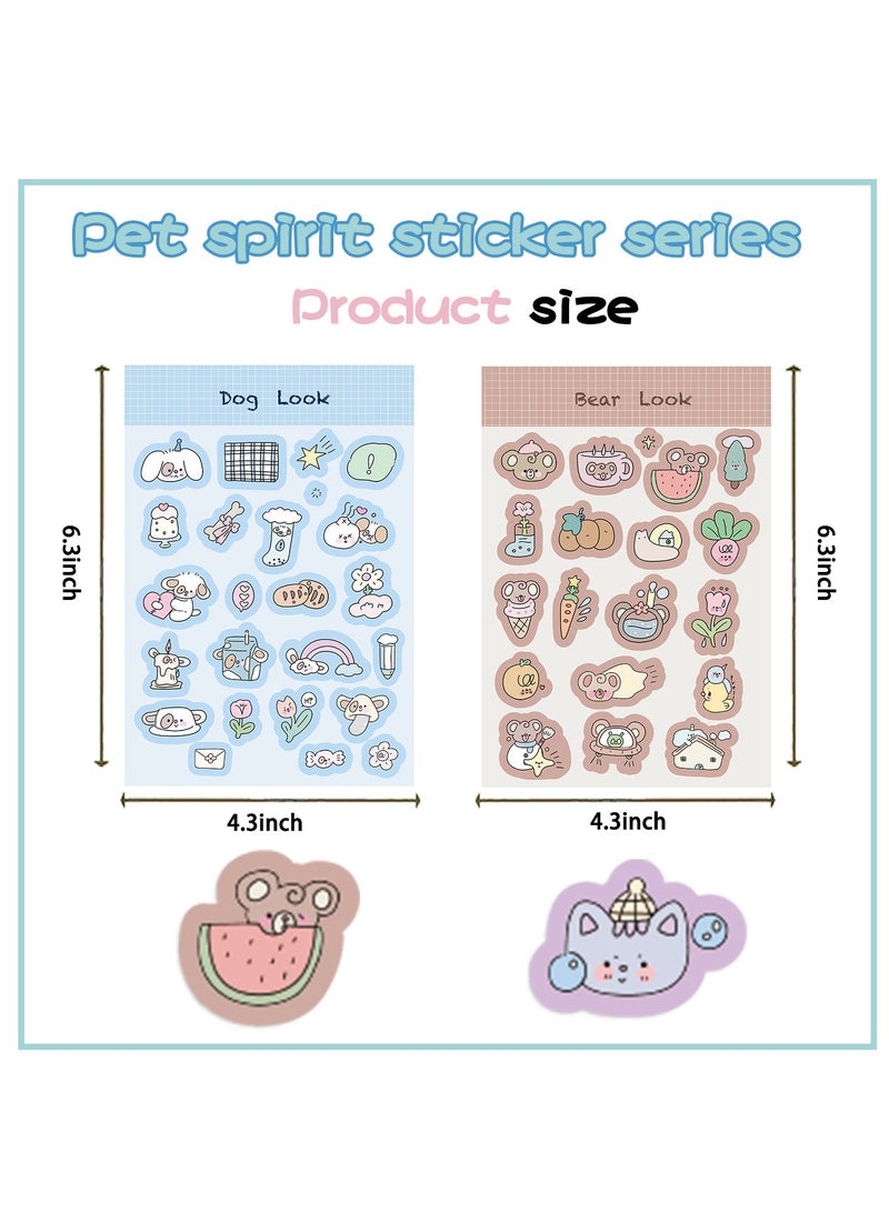 AuliceVerse 8 Style Cute Cartoon Animal Stickers Waterproof DIY Decor for Journals Phone Cases Notebooks - Image 4