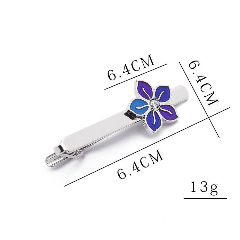 Creative New Fashion Men'S Simple British Style Flower Business Versatile Shirt Tie Clip Cufflinks Suit - Image 5