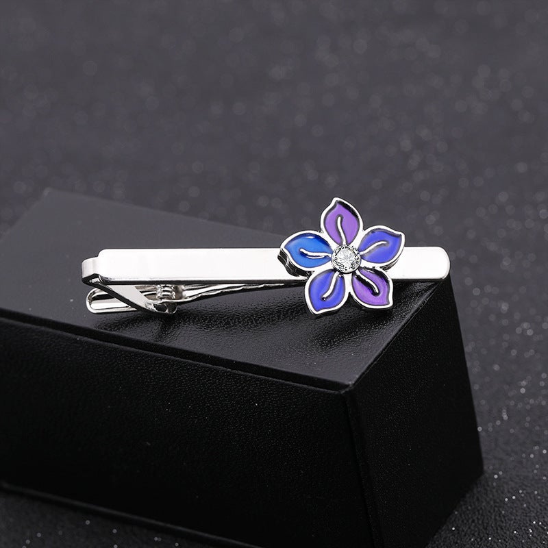 Creative New Fashion Men'S Simple British Style Flower Business Versatile Shirt Tie Clip Cufflinks Suit - Image 2