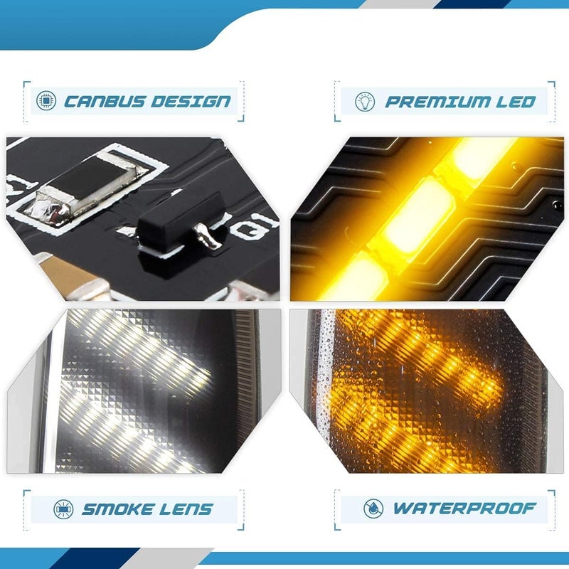 Gempro مجموعة مصابيح جانبية ديناميكية متتابعة LED باللون الكهرماني من GemPro لفورد سوبر ديوتي 2003-2007 - Image 3