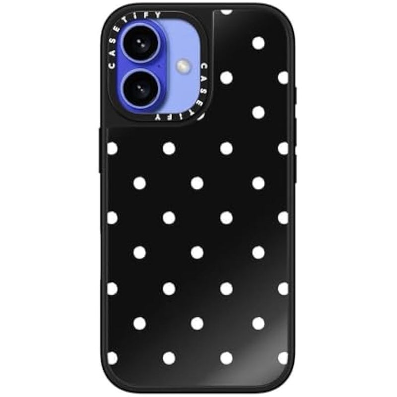 Casetify Mirror iPhone 16 Case 【Reflective / 4.9ft Drop Protection/Compatible with Magsafe】 - Classic Dottie - Black On Black - Image 3