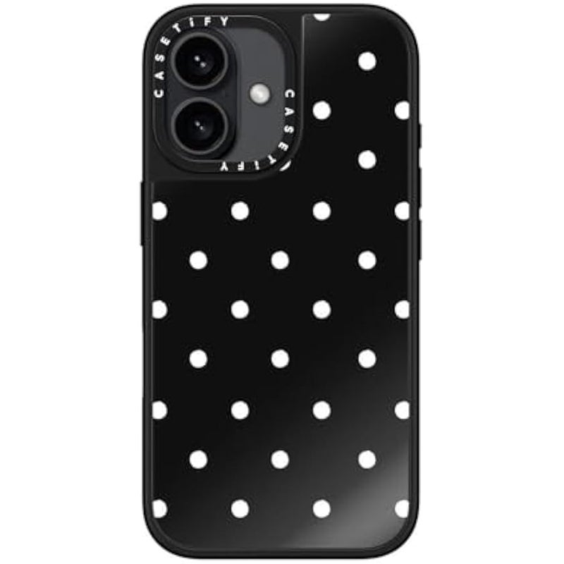 Casetify Mirror iPhone 16 Case 【Reflective / 4.9ft Drop Protection/Compatible with Magsafe】 - Classic Dottie - Black On Black - Image 5