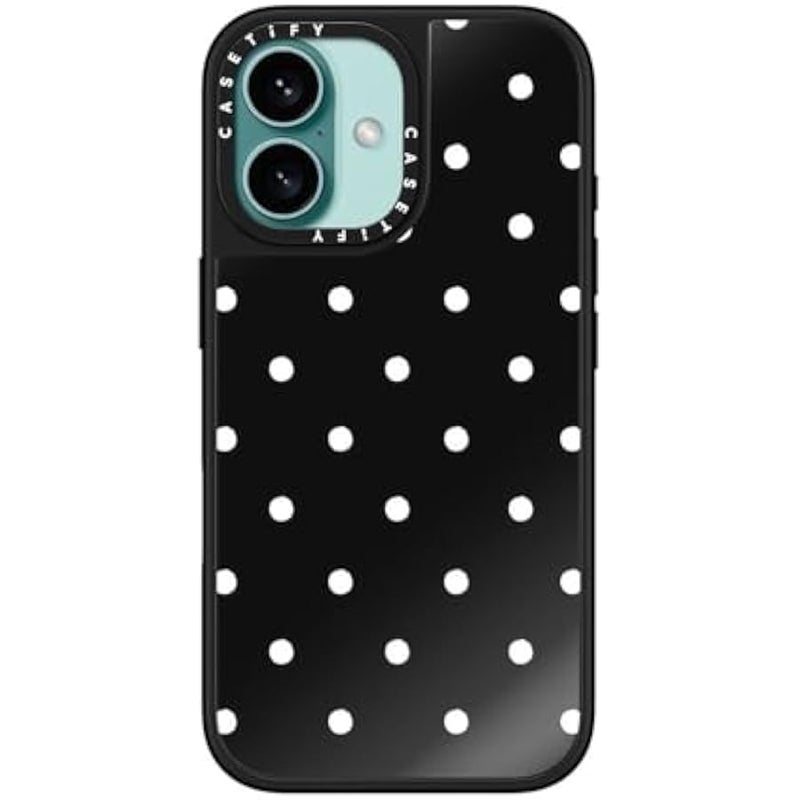 Casetify Mirror iPhone 16 Case 【Reflective / 4.9ft Drop Protection/Compatible with Magsafe】 - Classic Dottie - Black On Black - Image 4