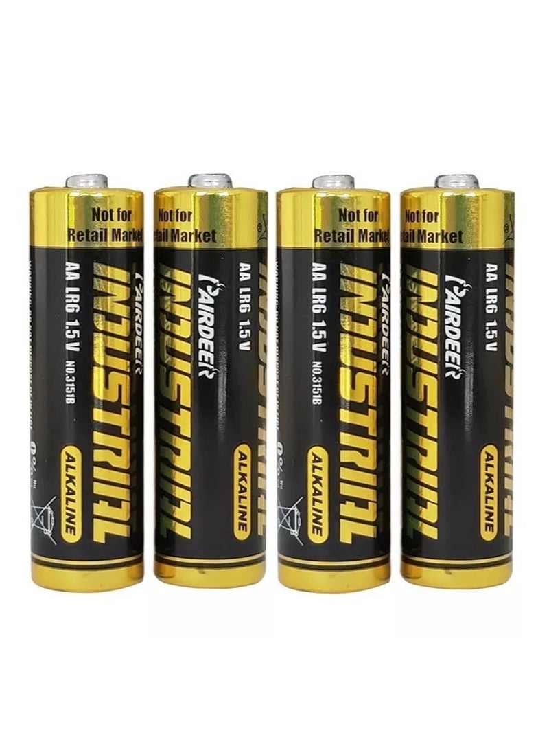 Generic - 4-Piece AA Alkaline Battery - High Power LR6 1.5V Industrial Alkaline Battery Black - Image 1