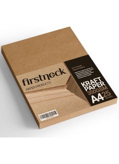 firstnock Kraft Paper 350GSM, A4 Size, 25 Sheets – Thick Brown Cardstock for Crafts, Gift Packing, Business Cards & Printing  - Image 1